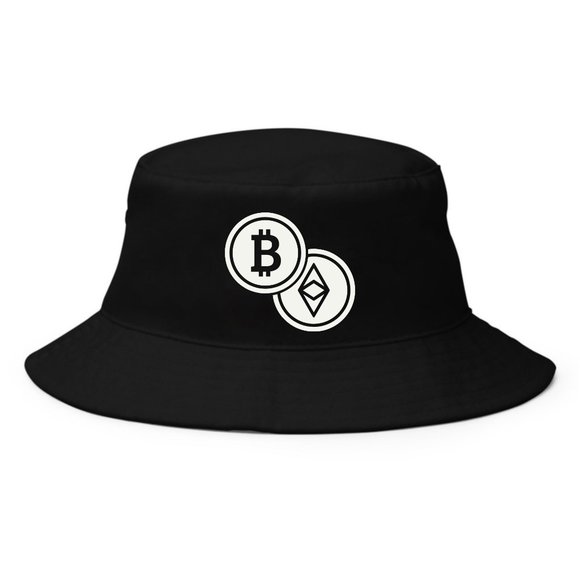 Bitcoin Ethereum Bucket Hat, BITC, ETH, Trader, Cryptocurrency, Crypto - Picture 1 of 1